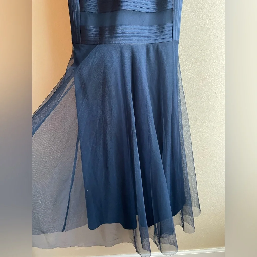 JS Collections Women Navy Blue Maxi Dress Size 8 - Picture 3 of 15
